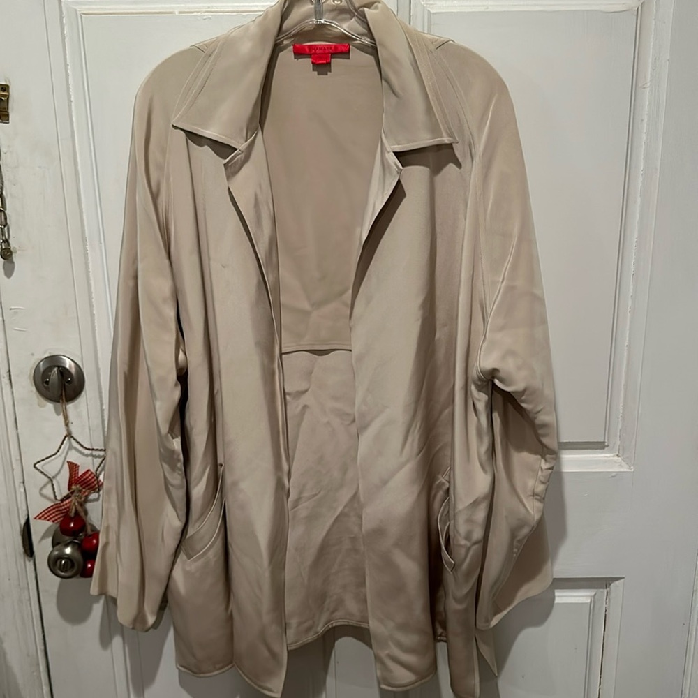 Shamask sz 2 (10, 12, 14) sand tan jacket overthrow with pockets ☀️ 👀 ✨